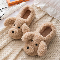 Kuschelige Kuhmuster Pantoffeln in puppy khaki slip-on