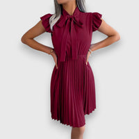 Nivara – Plissiertes Kleid mit femininer Note in Rot
