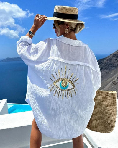 Soraya™ Lässiges Hemd mit Pailletten und Perlen