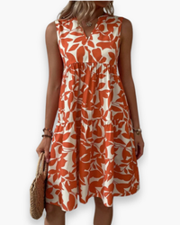Damen Elegantes A-Linien Kleid | Sommer in Rot