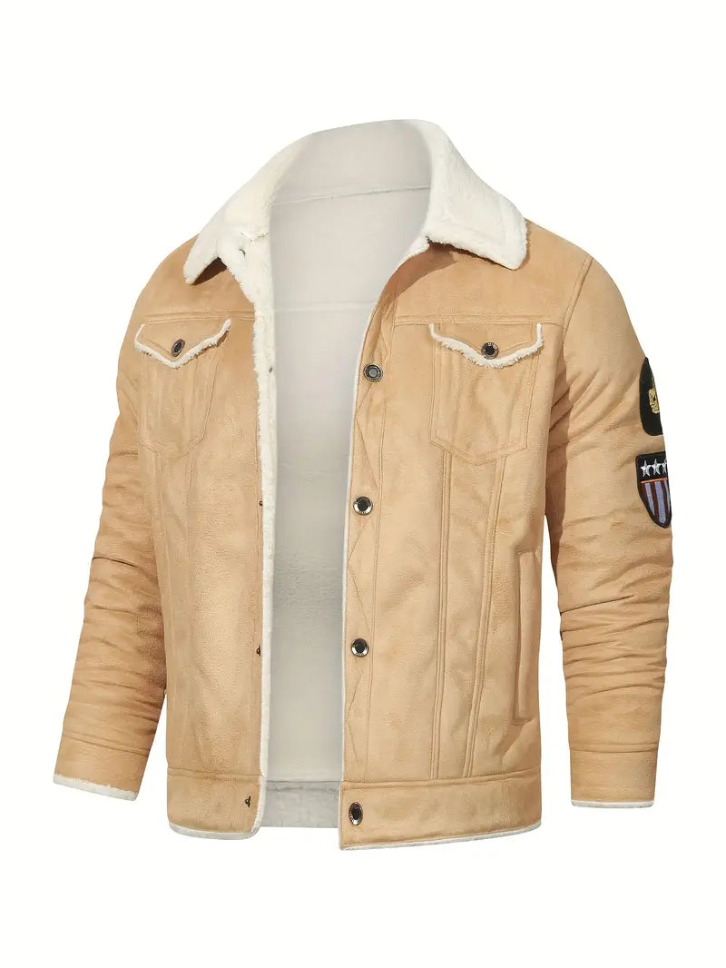 Frederik – Lässige Polyesterjacke Mit Kunstfellfutter