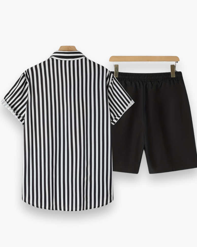 Herren Freizeit Set mit Streifen | Sommerlich & Bequem