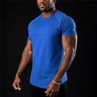 Herren Schlanke Passform Einfach T-Shirt in Blau