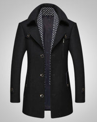 Noah | Herren Klassischer Langer Parka in Schwarz