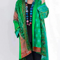 Strickjacke Damen Bunt Vintage Look | Locker Leicht in Grün