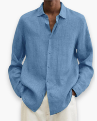 Herren Elegante Freizeit Hemd | Lange Ärmel in Hell Blau