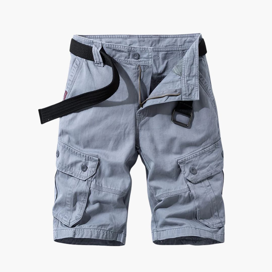 Herren Baumwoll-Cargo-Shorts mit Taschen und Gürtel