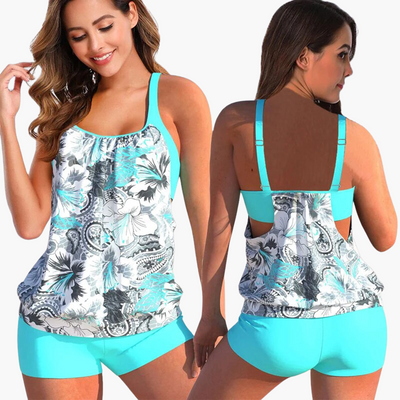 Tankini-Set für Damen - mit Bauchweg-Effekt und verstellbaren Trägern