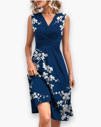 Damen Luftiges Elegantes Kleid | Midi in Blau