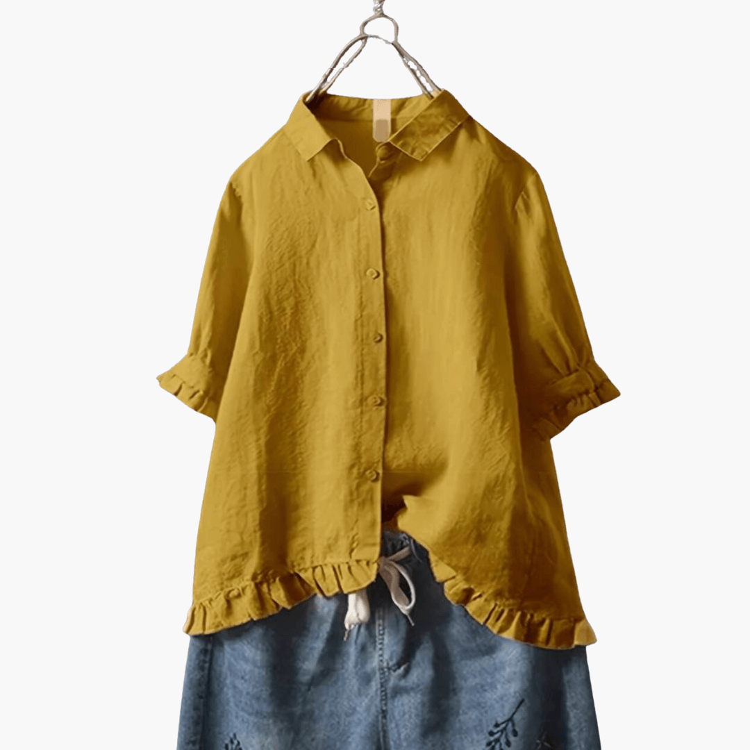 Elegante Bluse Damen - V-Ausschnitt & Langarm-Design