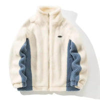 Herren Klassische Fleecejacke | Stehkragen in Beige