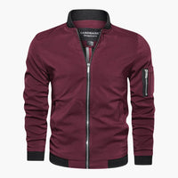 Herren jacke mit Frontreißverschluss und Ärmeltasche in Rot