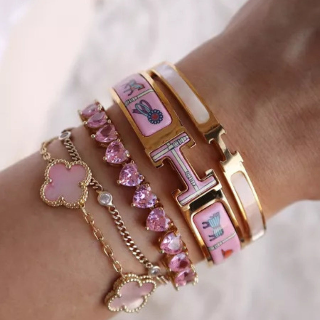 SENCE ARMBAND | ROSÉ QUARTZ GOLD
