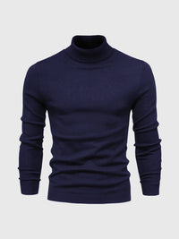 Rollkragen Pullover Herren Baumwolle | Elegant & Bequem in Dunkelblau
