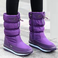 Winterschuhe Damen | Mittelhoch mit Vorderem Reißverschluss in Lila