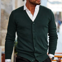 Strickjacke Mit Knöpfen Für Herren | Casual Cardigan Stil in Grün
