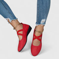Claudia | Orthopädische Kreuzriemen Ballerinas in Rot