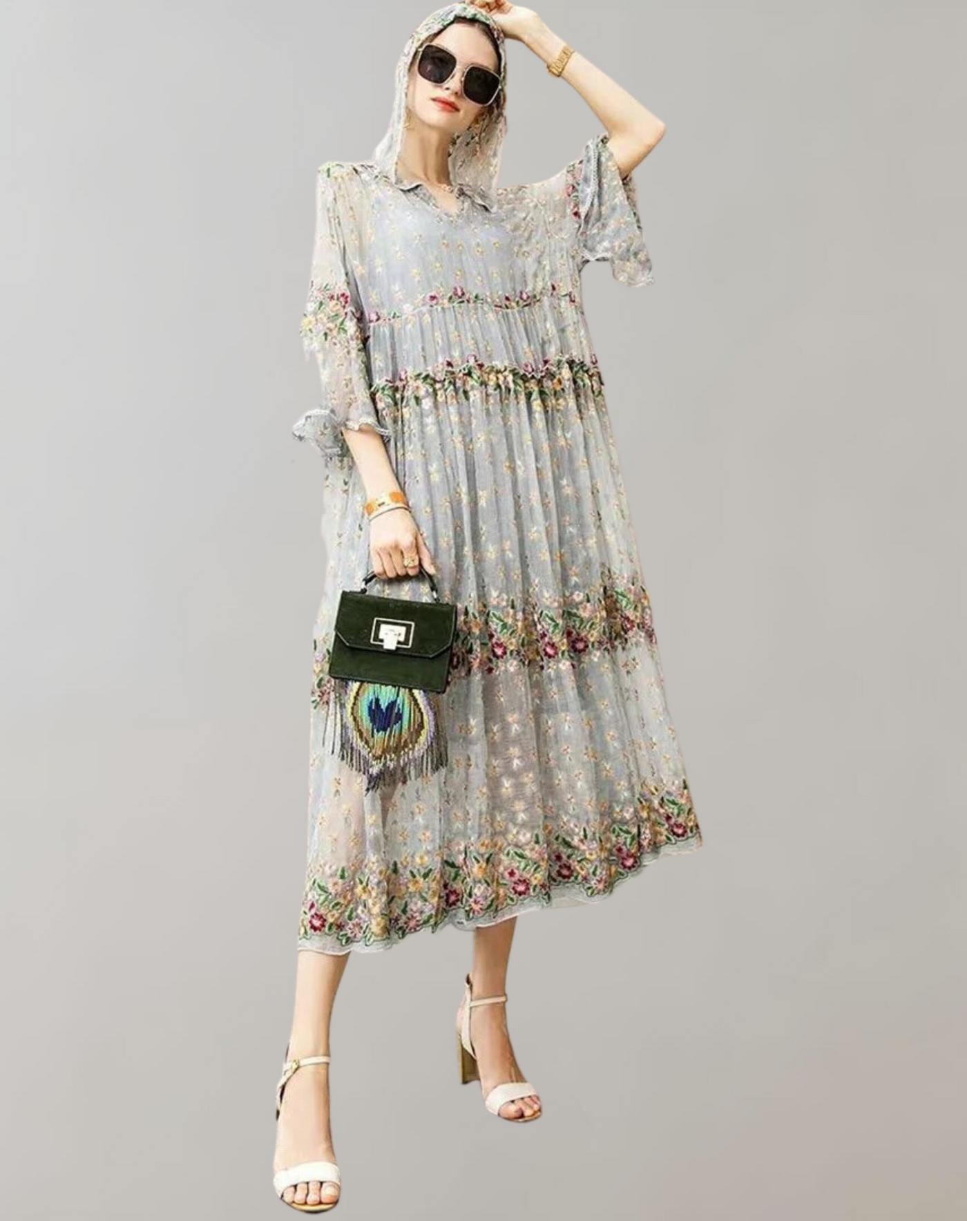 Angela - Lady Embroidery Long Zweiteiler