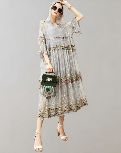 Angela - Lady Embroidery Long Zweiteiler