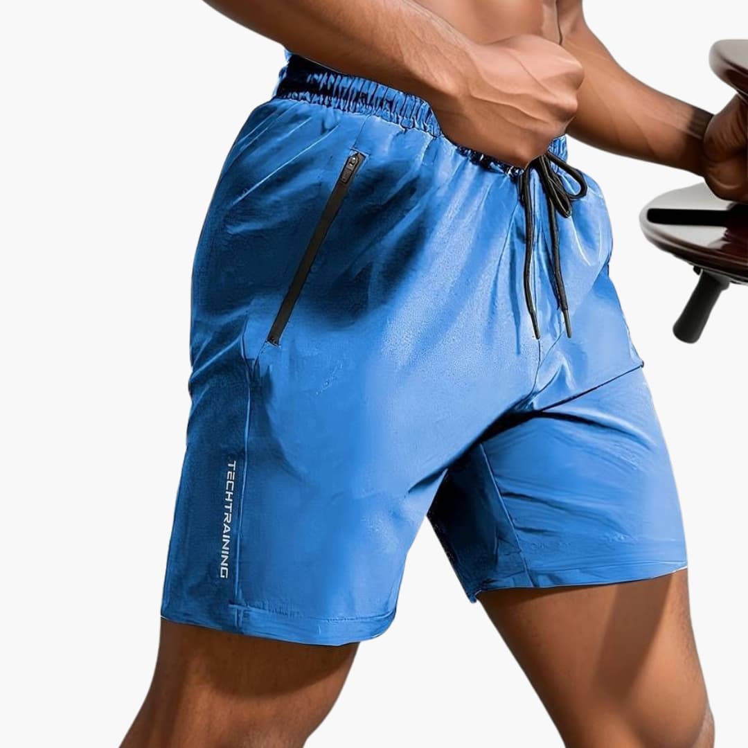 Herren-Trainingsshorts mit Reißverschlusstaschen und Kordelzug