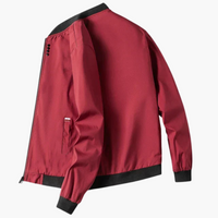 Herrenjacke mit Rippkragen und Taillentaschen in Rot