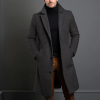 Herren Wintermantel | Slim Fit Langer Mantel in Grau