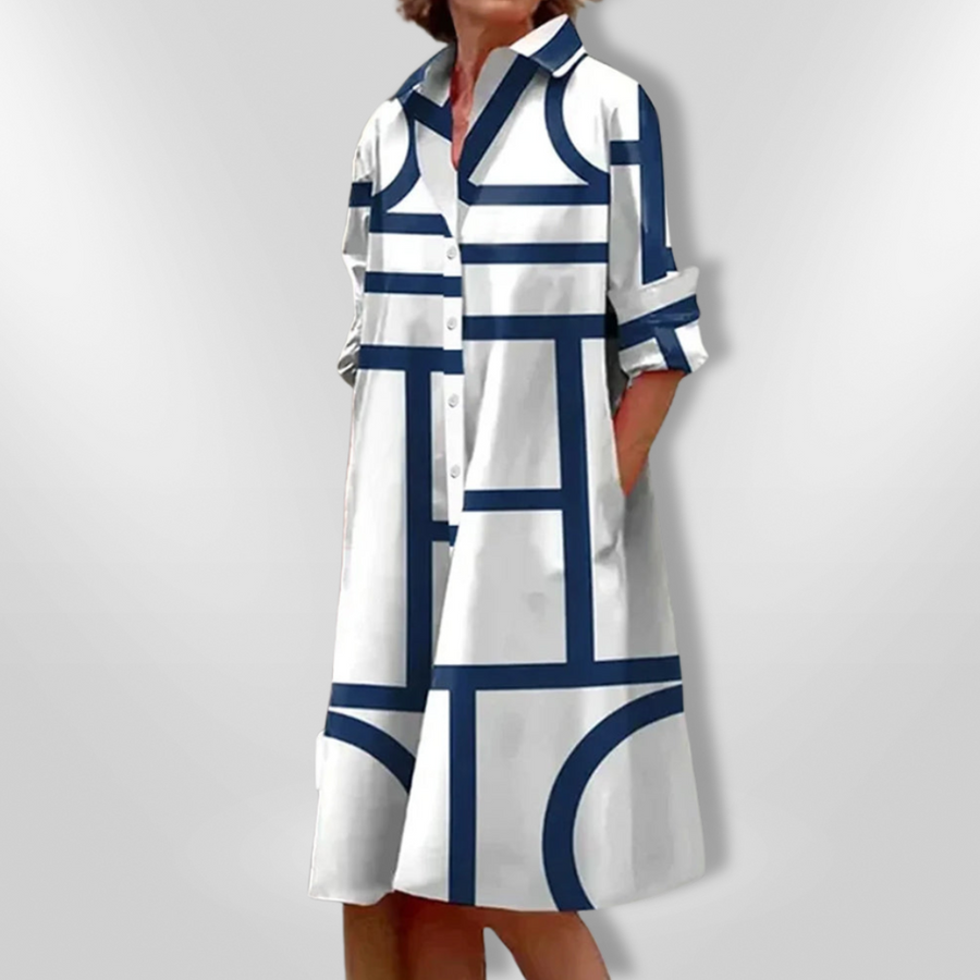 Lynna – Casual Midi Dress with Pockets and Buttons