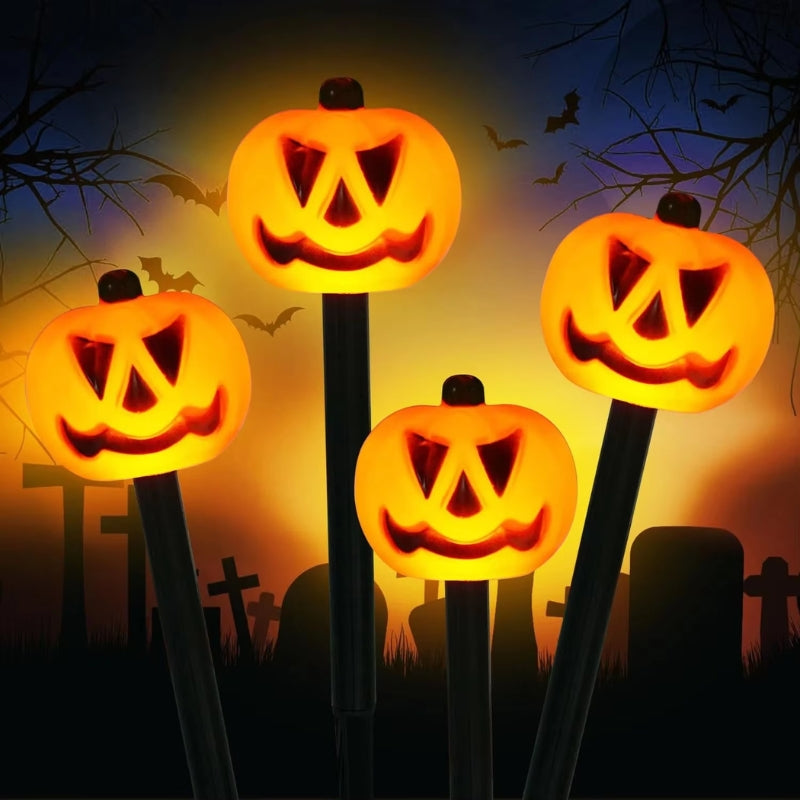 PumpkinGlow Solar Halloween Außenlichter‑Set – Kürbis LED Dekoration mit Solarenergie