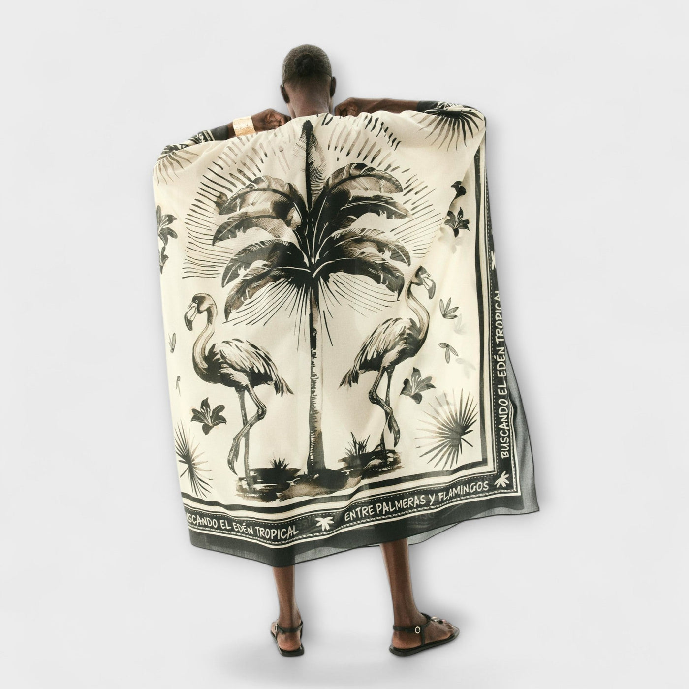 Melissa - Extra-großes Flamingo-Print Kaftan Maxikleid