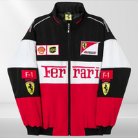 Vintage-Rennjacke - Nico in Weiß Rot