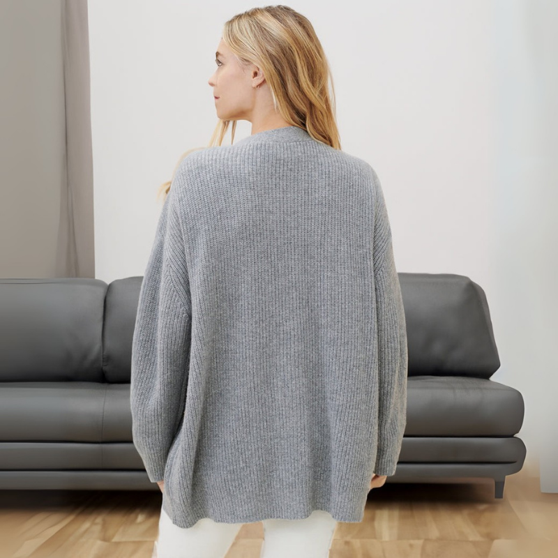 Strickjacke Damen Oversize Gerippt | Locker Lang