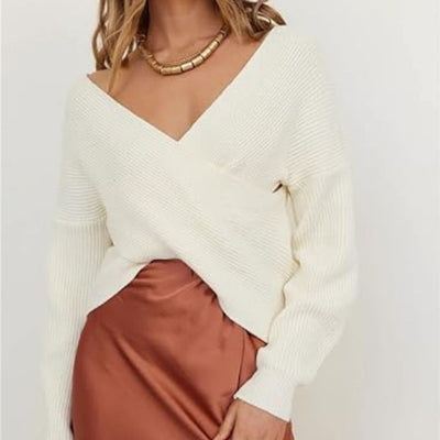 Alisa - Strickpullover mit V-Ausschnitt