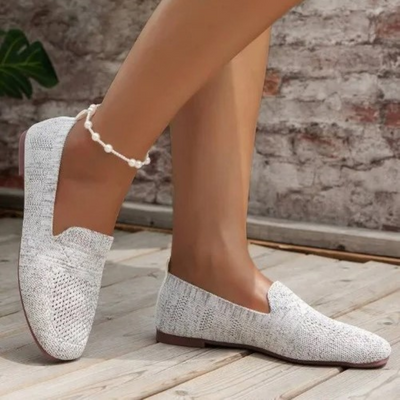 Eulla – gestrickte Ballerinas im Ballett-Stil mit flacher Sohle