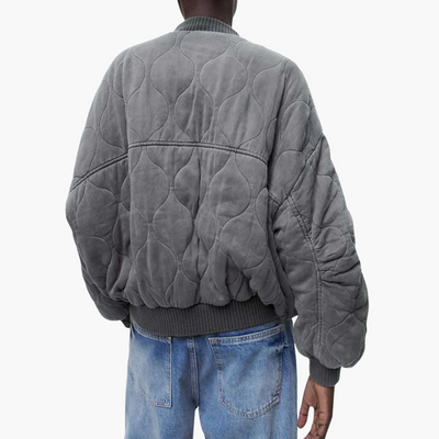 Damen Steppjacke mit Druckknopfverschluss und Vordertaschen