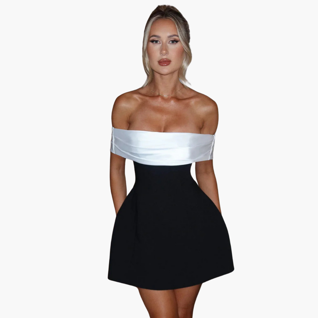 Elegantes schwarzes Kleid für Damen mit Schleifen-Detail hinten