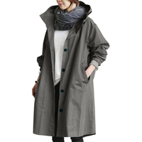 Regenjacke Damen Mit Knopfverschluss | Klassisch & Wetterfest in Grau