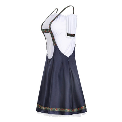 Damen Dunkelblau Mini Oktoberfest Dirndl Kleid