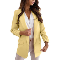 Damen Lange Leicht Blazer | Formell in Gelb