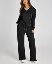 Nova | 2-teiliges Longsleeve-Set in Schwarz