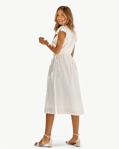 Lara™ | Kleid mit V-Ausschnitt und Rüschenärmeln