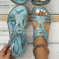 Ella - Elegante orthopädische Boho-Sandalen in Himmelblau