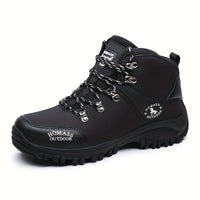 Winterschuhe Herren | Schnür-Wanderschuhe Mit Profilsohle in Schwarz