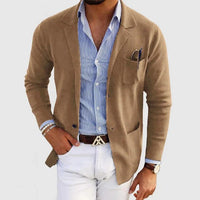 Moderne Herren Strickjacke | Leichter Cardigan Mit Taschen in Beige