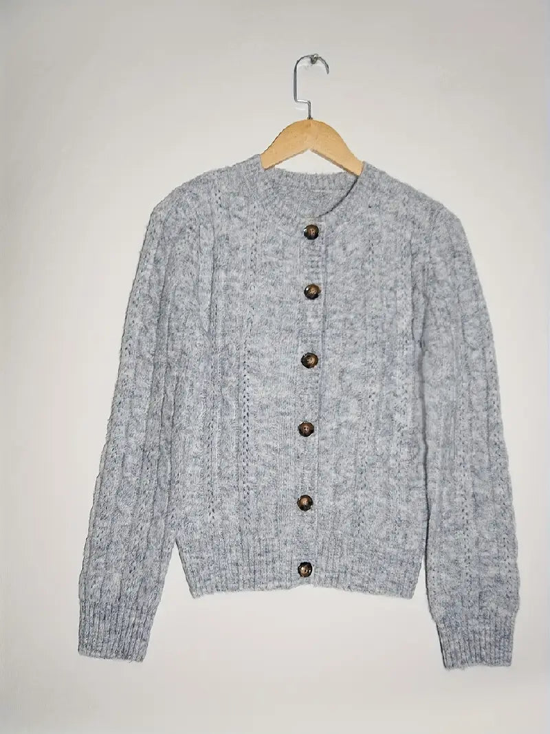 STRICK KABEL CARDIGAN | ELEGANTER WARMHALTER