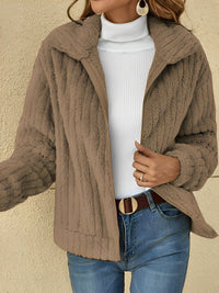 Teddy Damen Jacke Kurz | Kuschelig Bequem in Braun