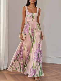 Liviana | Plissiertes Maxi-Kleid in Rosa