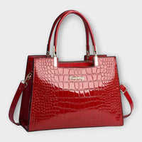 Brava -  Glänzende Krokodilledermuster-Handtasche in Rot