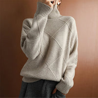 Rollkragen Pullover Damen Strick | Oversize & Weich in Khaki