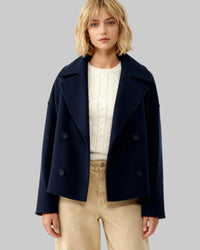 Ida | Damen Schicker Herbst Mantel in Marineblau
