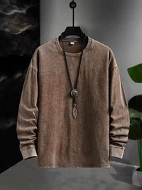 Alden – Vintage Inspiriertes Langarm Hemd in Kaffee